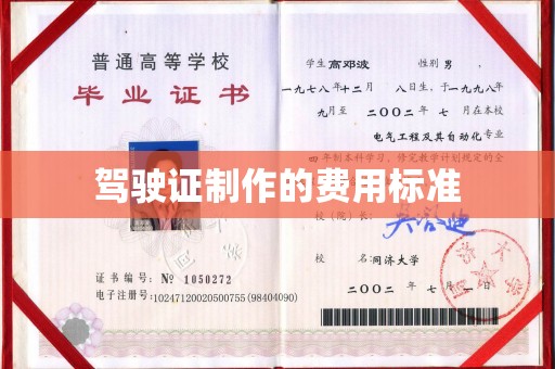 黔东驾驶证制作的费用标准